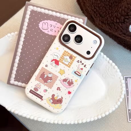 S75982 レトロパピーステッカーiPhoneケース