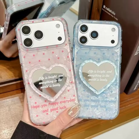 K23307 キラキラハートグリップiPhoneケース
