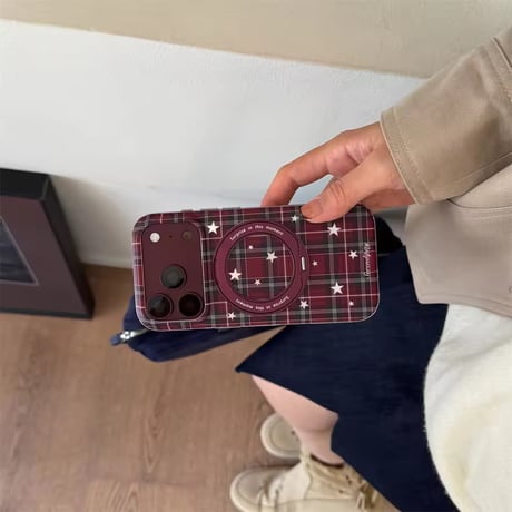 K23361 スターチェックリングスタンドiPhoneケース