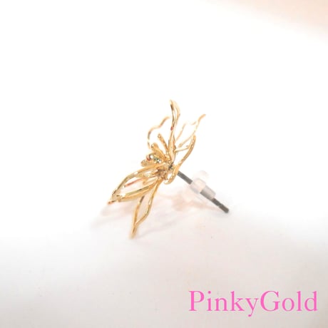 フラワーピアス　thin flower ゴールド　ピンクゴールド