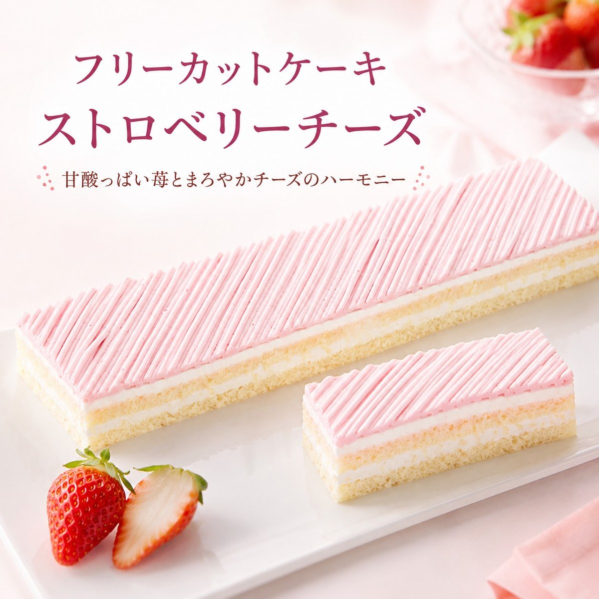 フリーカットケーキストロベリーチーズ | Sucar Online Shop