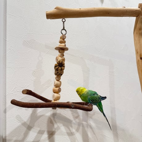 ゆらゆらUFOブランコ② 【自然木の止まり木 インコのおもちゃ】