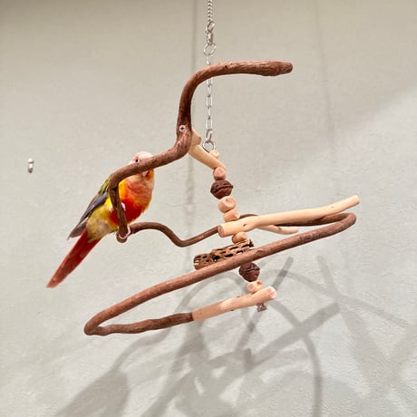コトリのなる木ミニミニカスタム　ツタのつり下げバードアスレチック【文鳥 インコ 自然木 止まり木】
