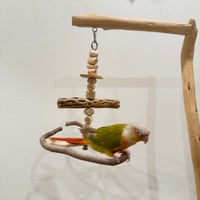 ゆらゆらUFOブランコ 【自然木の止まり木 インコのおもちゃ】
