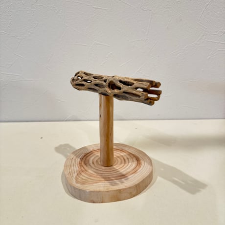 カクタスのスタンドパーチ⑤　パーチ長さ15cm／高さ12cm【インコ サボテンの骨 体重測定】