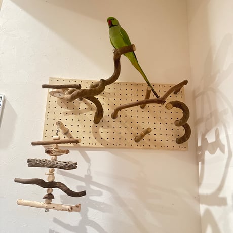 【Ｔ様専用】自由にカスタム 壁掛けバードアスレチック【インコ 自然木 止まり木】