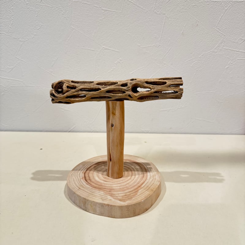 カクタスのスタンドパーチ⑤ パーチ長さ15cm／高さ15cm【インコ