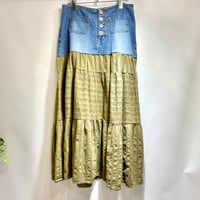 抹茶カラーのリメイクスカート IGB2278