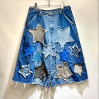 青い星のリメイクハーフパンツ IGB2300