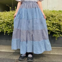 ブルーチェックリメイクスカート IGT5467