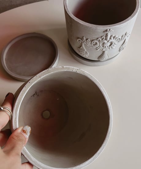 cement flower pot