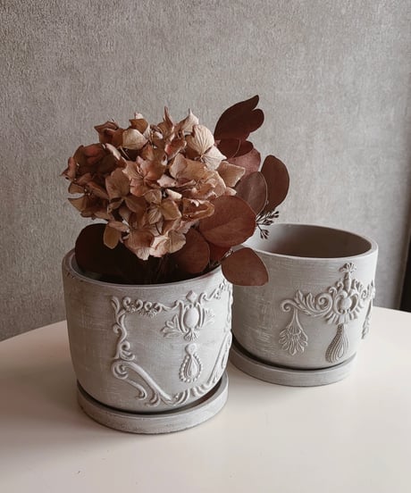 cement flower pot