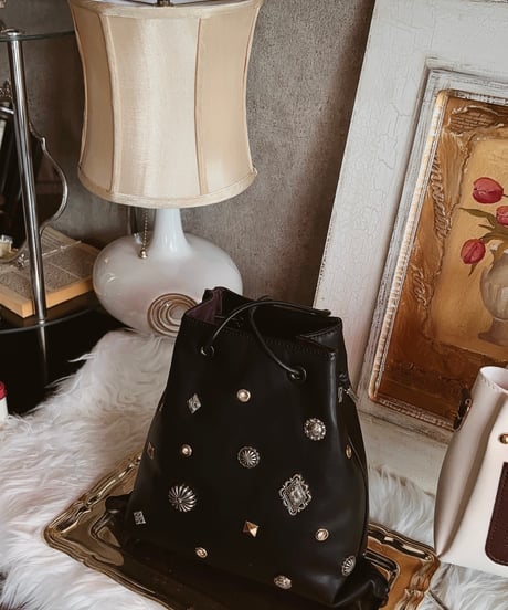 concho×studs shoulder bag