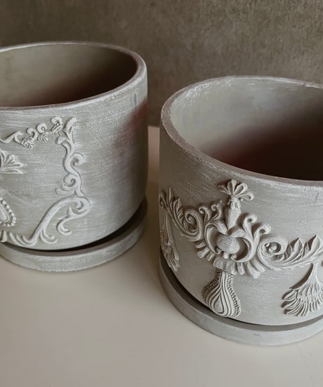 cement flower pot