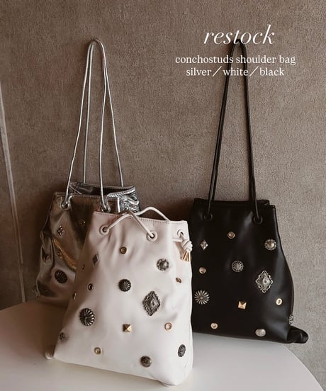 concho×studs shoulder bag