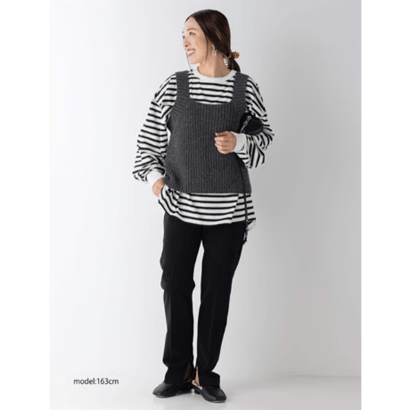 ［YENN264-81111] STRIPE FORM LONG T