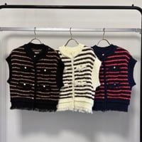 【MARGAUX VINTAGE 2027 PS】ボーダーシャネルニットベスト
