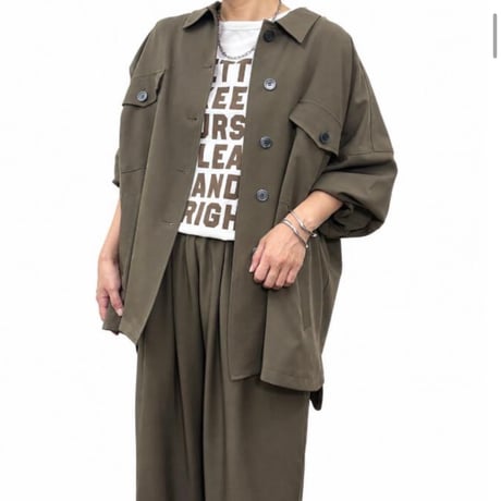 【siro de labonte 2027 SS】shirt jacket(stretch linen like twill)