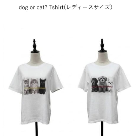 【siro de labonte 2027 SS】dog or cat? Tshirt(レディースサイズ）