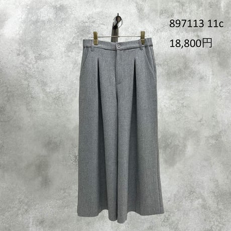 【ayane 897113】MIX TWEED ボックスタックワイドパンツ