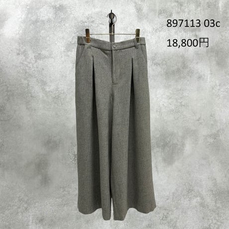 【ayane 897113】MIX TWEED ボックスタックワイドパンツ