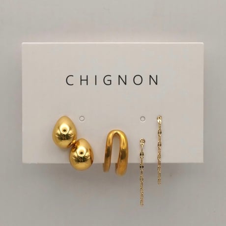【CHIGNON】ｽﾃﾝﾚｽﾋﾟｱｽ&ｲﾔｶﾌｾｯﾄ