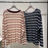 【CHIGNON】ｼｱｰﾗﾝﾀﾞﾑﾎﾞｰﾀﾞｰTEE