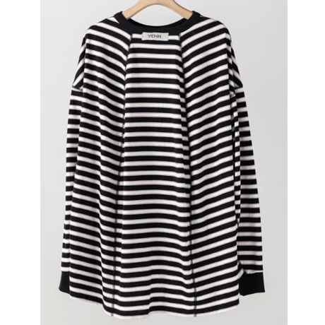 ［YENN264-81111] STRIPE FORM LONG T