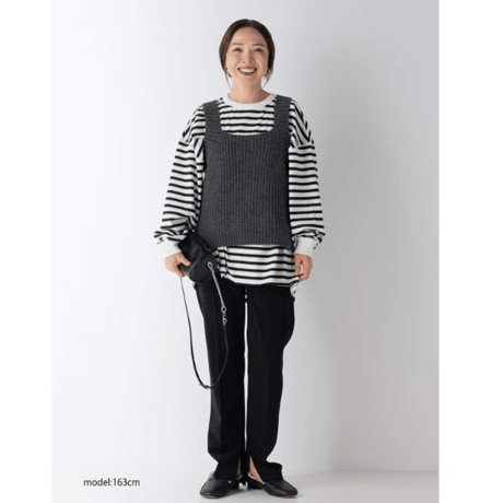 ［YENN264-81111] STRIPE FORM LONG T