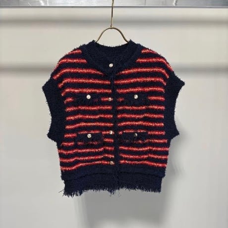 【MARGAUX VINTAGE 2027 PS】ボーダーシャネルニットベスト