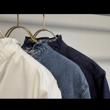 【MARGAUX VINTAGE 2027 PS】ライトオンスデニムフリルシャツ