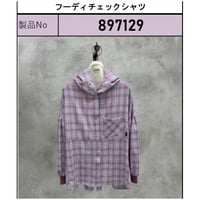 【ayane 897129】フーディチェックシャツ