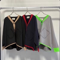 【MARGAUX VINTAGE 2027 PS】バイカラーVネックカーディガン
