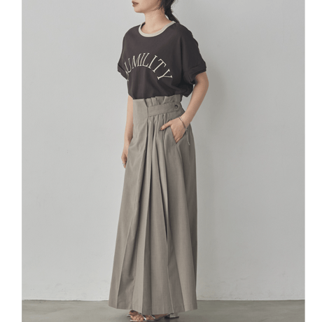 【hunch】ビンテージスラブ ネック配色ロゴTシャツ