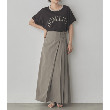 【hunch】ビンテージスラブ ネック配色ロゴTシャツ