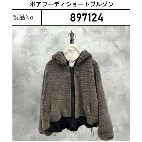【ayane 897124】ボアフーディショート丈ブルゾン