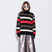 【MARUGAUX 2026 AW】異素材ボーダータートルニット