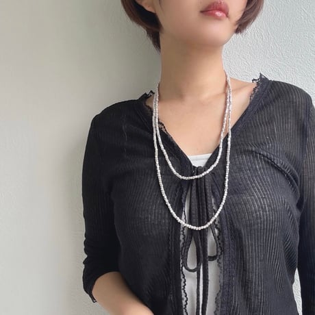 【charmaer】キューブビーズロングネックレス