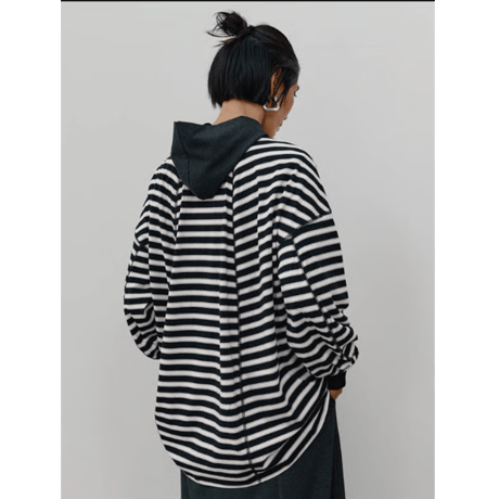 ［YENN264-81111] STRIPE FORM LONG T