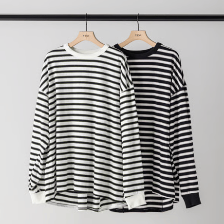 ［YENN264-81111] STRIPE FORM LONG T
