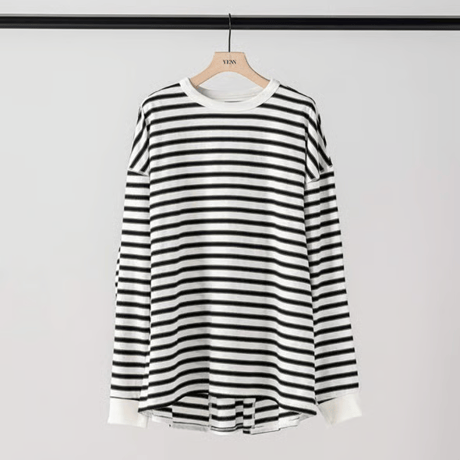 ［YENN264-81111] STRIPE FORM LONG T