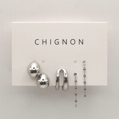 【CHIGNON】ｽﾃﾝﾚｽﾋﾟｱｽ&ｲﾔｶﾌｾｯﾄ