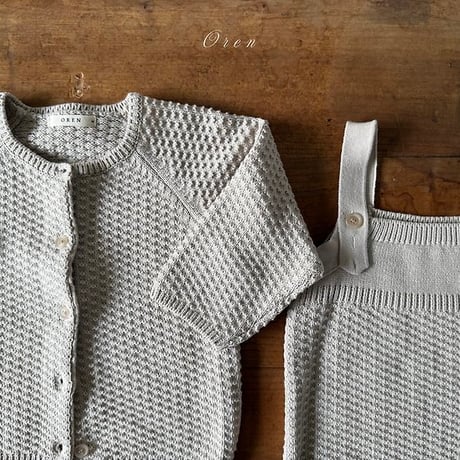 [予約]Bruno Knit Set (Cardigan + Overalls)/ OREN by Hibyebebe