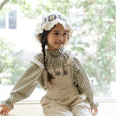 [予約] Manon Check Blouse/ OREN by Hibyebebe