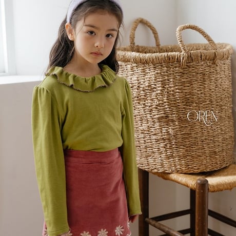 [予約] Blooming Ruffle Picot T-Shirt/ OREN by Hibyebebe