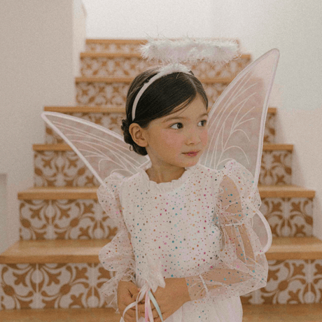 [予約] Little Angel Dress& Headband set (White)/ Mini Recipe