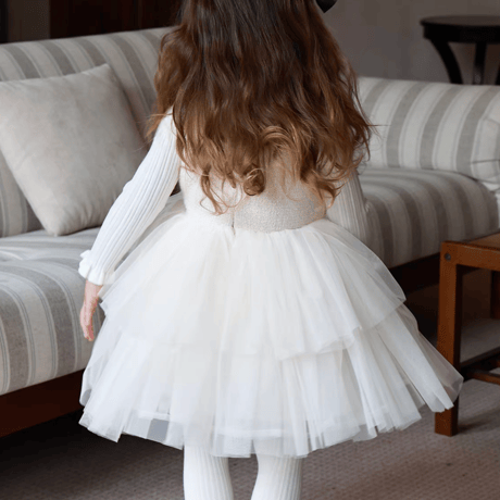 [予約] Alabaster Tiered Tulle Dress