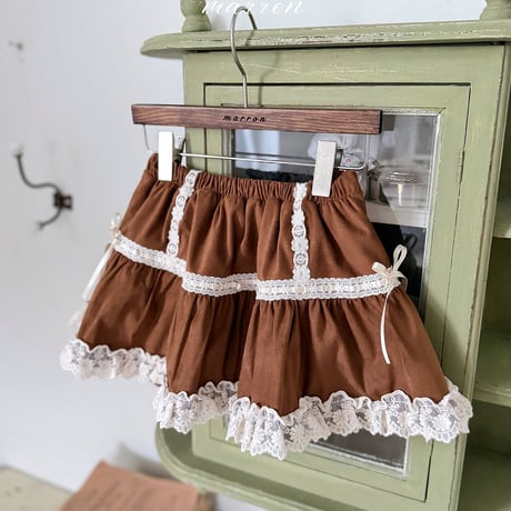 [予約] Suede skirt/ marron
