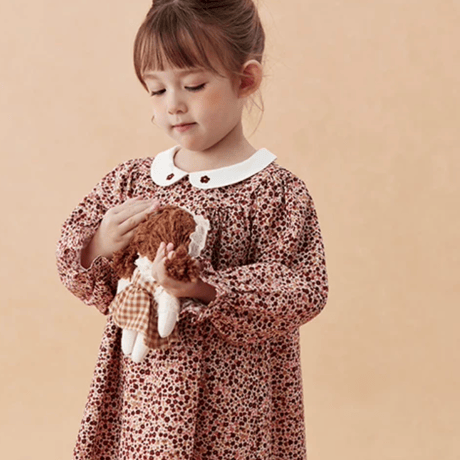 [予約] Vintage Berry Floral Dress
