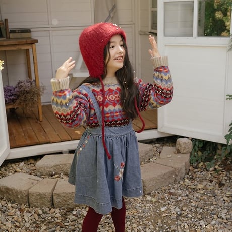 [予約] Blue May Pinafore Dress/ OREN by Hibyebebe